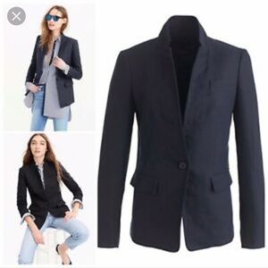 J. Crew Regent Blazer Navy Linen 00 EUC